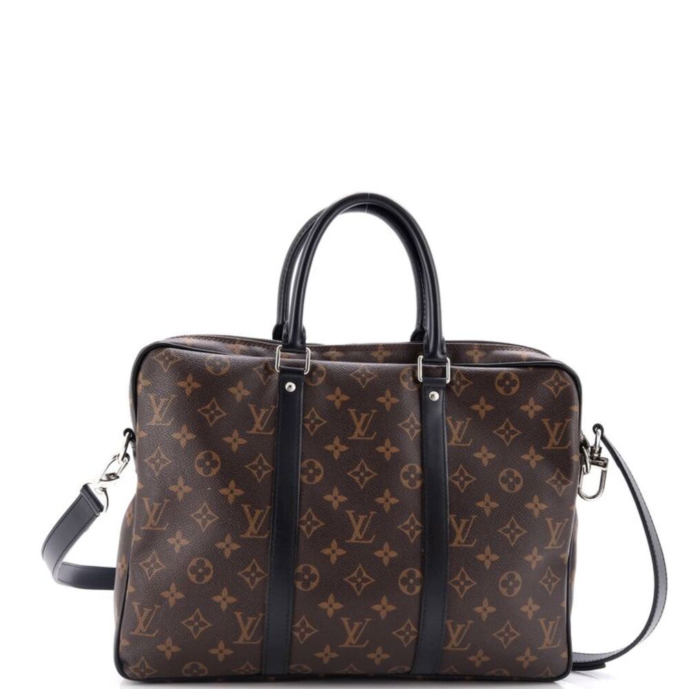 Louis Vuitton Porte-Documents Voyage Briefcase Macassar Monogram Canvas PM Brown - Picture 3 of 7
